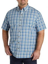 Easy-Care Tonal Medium Plaid Sport Shirt