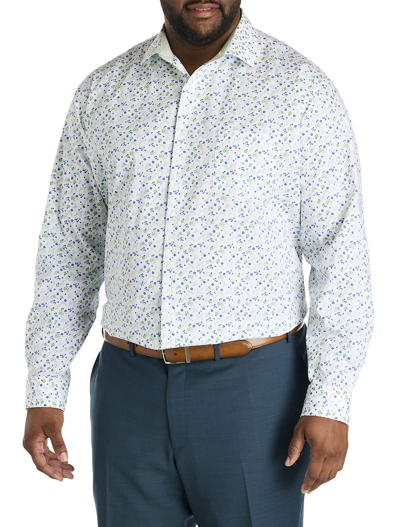 Spring Time Floral Print Performance Dress Shirt