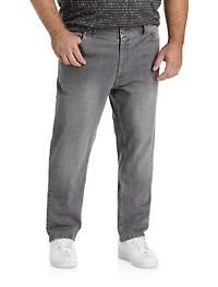 Grey Wash Tapered-Fit Jeans