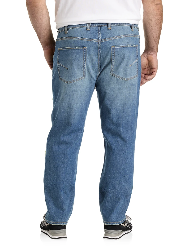 Ripped Tapered-Fit Jeans