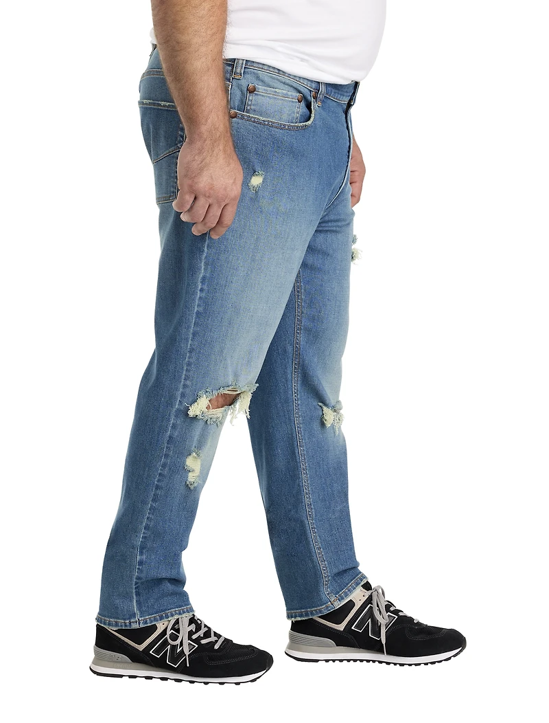 Ripped Tapered-Fit Jeans