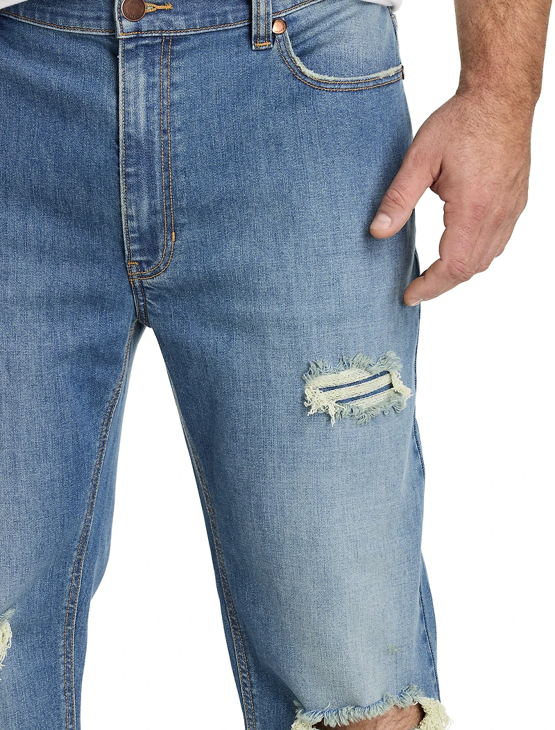 Ripped Tapered-Fit Jeans
