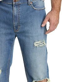 Ripped Tapered-Fit Jeans