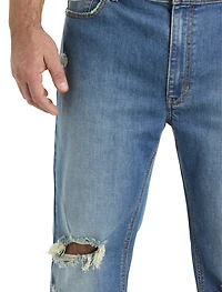 Ripped Tapered-Fit Jeans