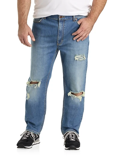 Ripped Tapered-Fit Jeans