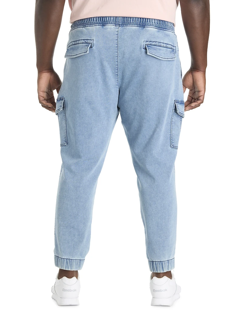 Knit Denim Cargo Joggers