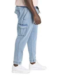 Knit Denim Cargo Joggers