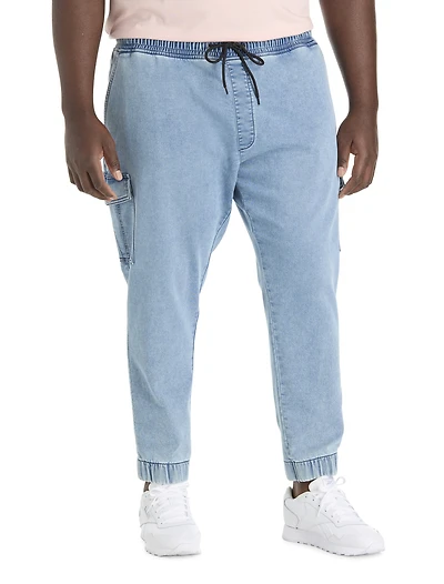 Knit Denim Cargo Joggers