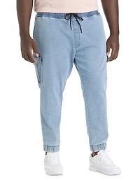 Knit Denim Cargo Joggers