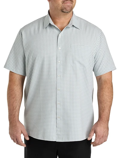 Microfiber Small Plaid Sport Shirt