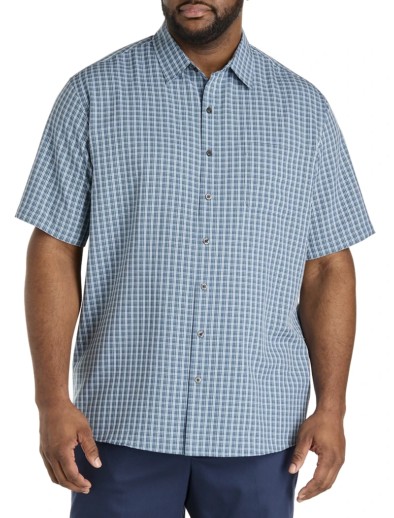 Plaid Microfiber Sport Shirt