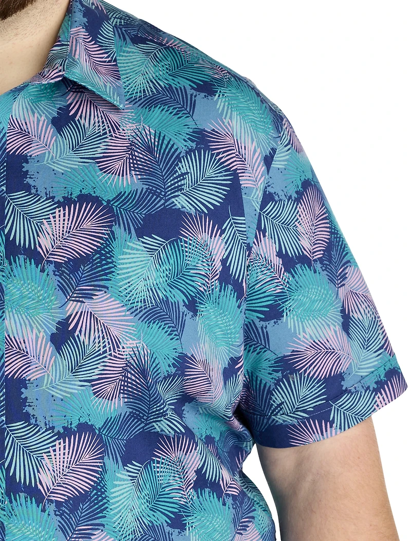 Leaf Print Sport Shirt