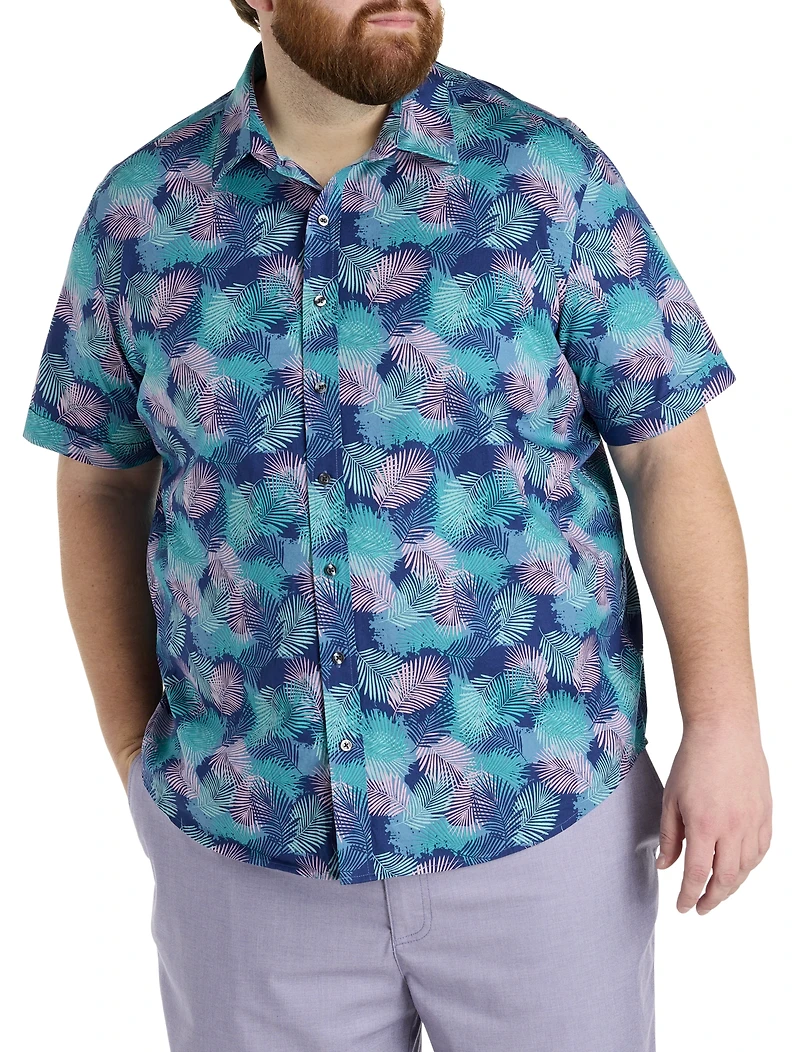 Leaf Print Sport Shirt