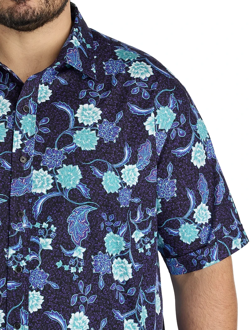 Paisley Floral Print Sport Shirt