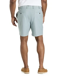 Chambray Flat-Front Shorts