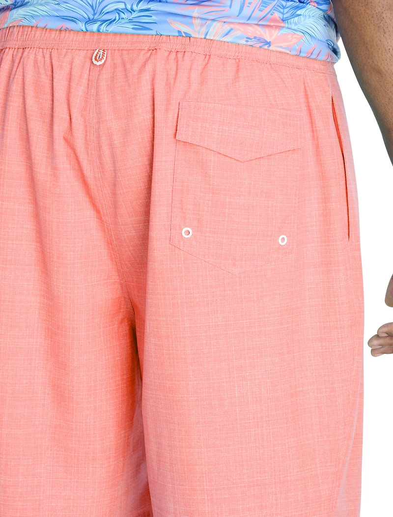 Crosshatched Swim Trunks