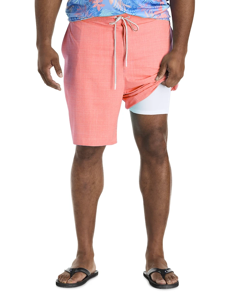 Crosshatched Swim Trunks