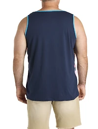 Multi Leaf Print Sleeveless T-Shirt