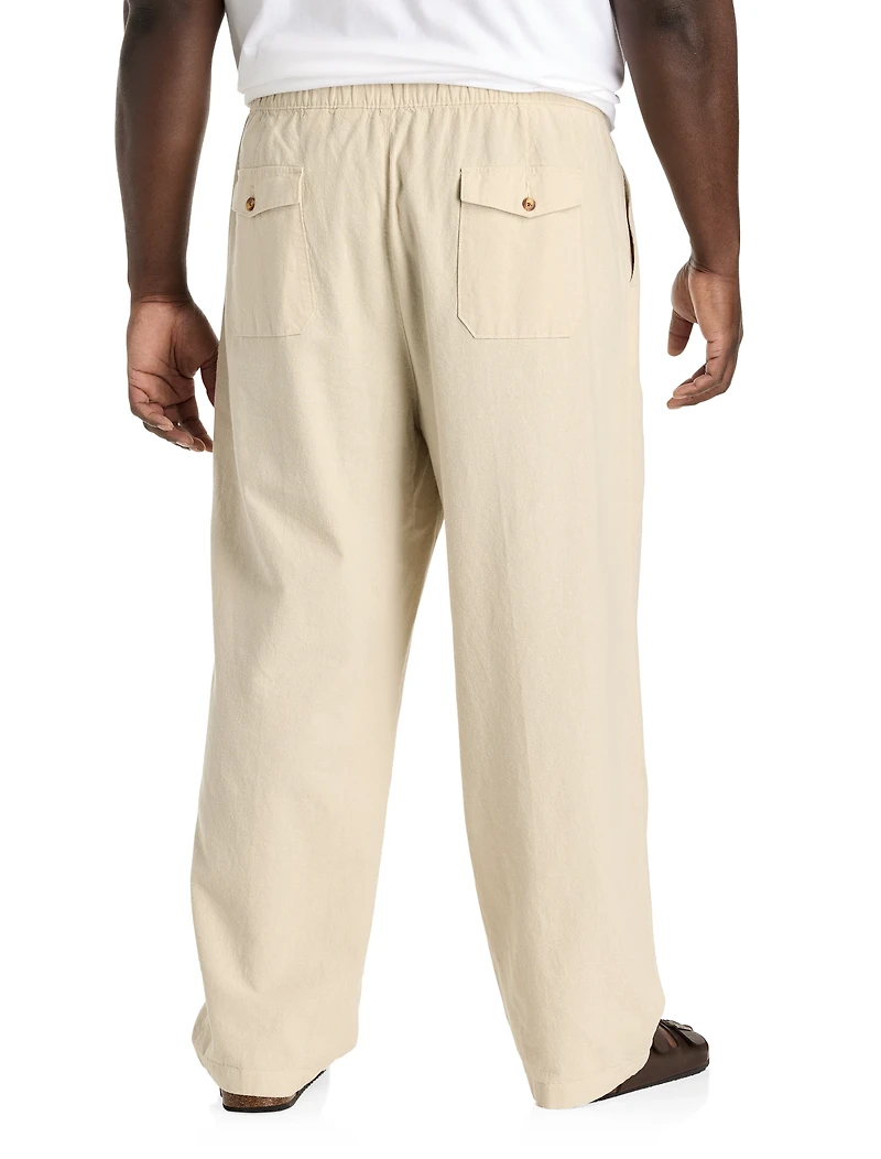 Linen-Blend Loose-Fit Beach Pants