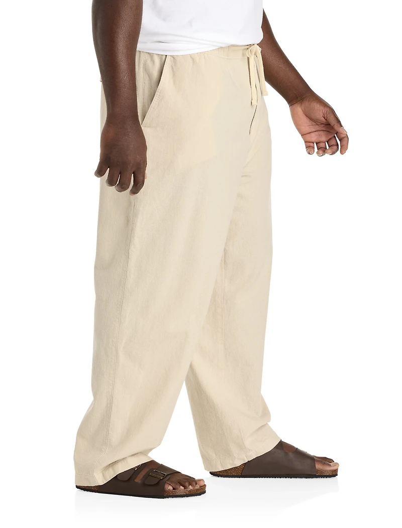 Linen-Blend Loose-Fit Beach Pants
