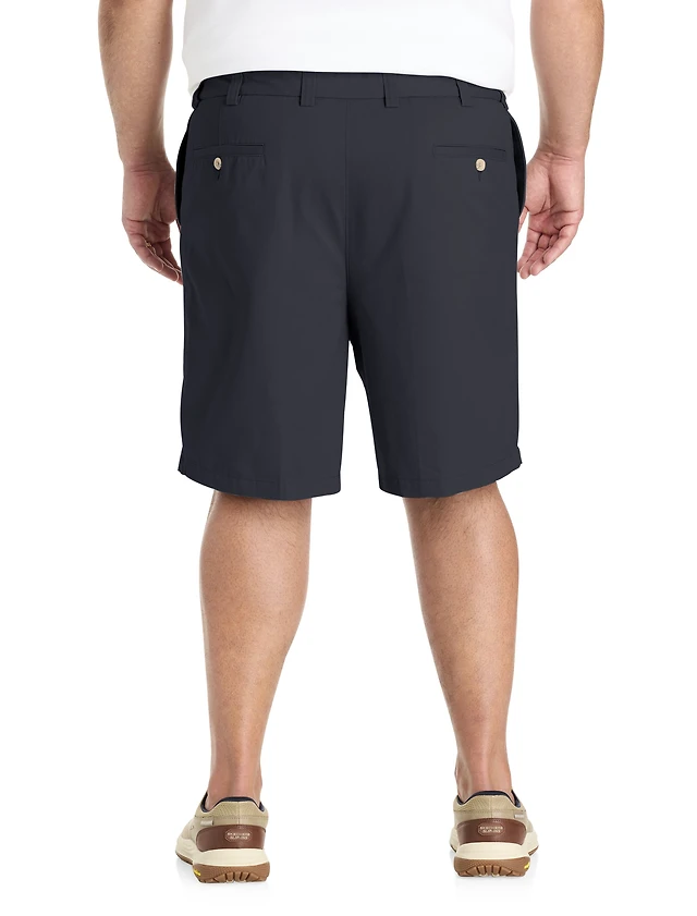 Waist-Relaxer Pleated Cotton Shorts