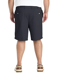 Waist-Relaxer Pleated Cotton Shorts