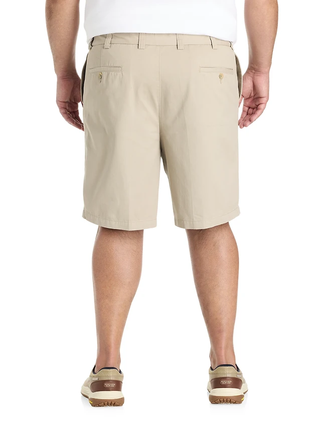Waist-Relaxer Pleated Cotton Shorts