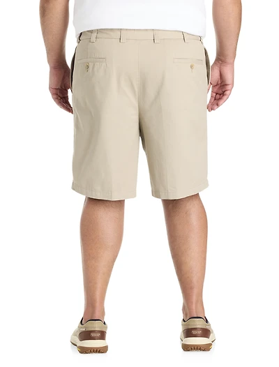 Waist-Relaxer Pleated Cotton Shorts