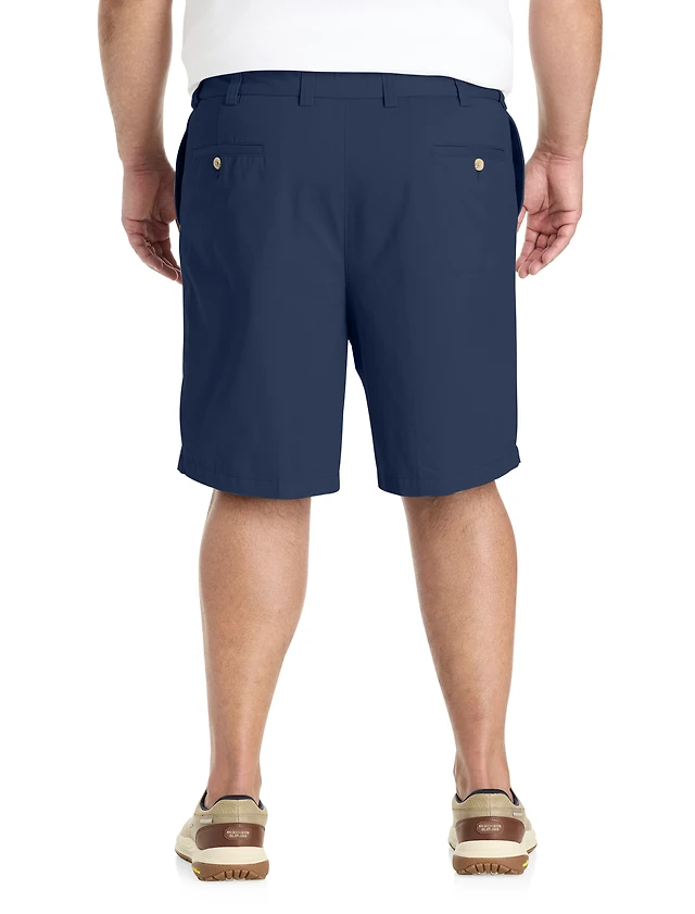 Waist-Relaxer Pleated Cotton Shorts