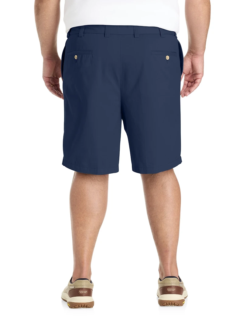 Waist-Relaxer Pleated Cotton Shorts