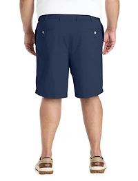 Waist-Relaxer Pleated Cotton Shorts