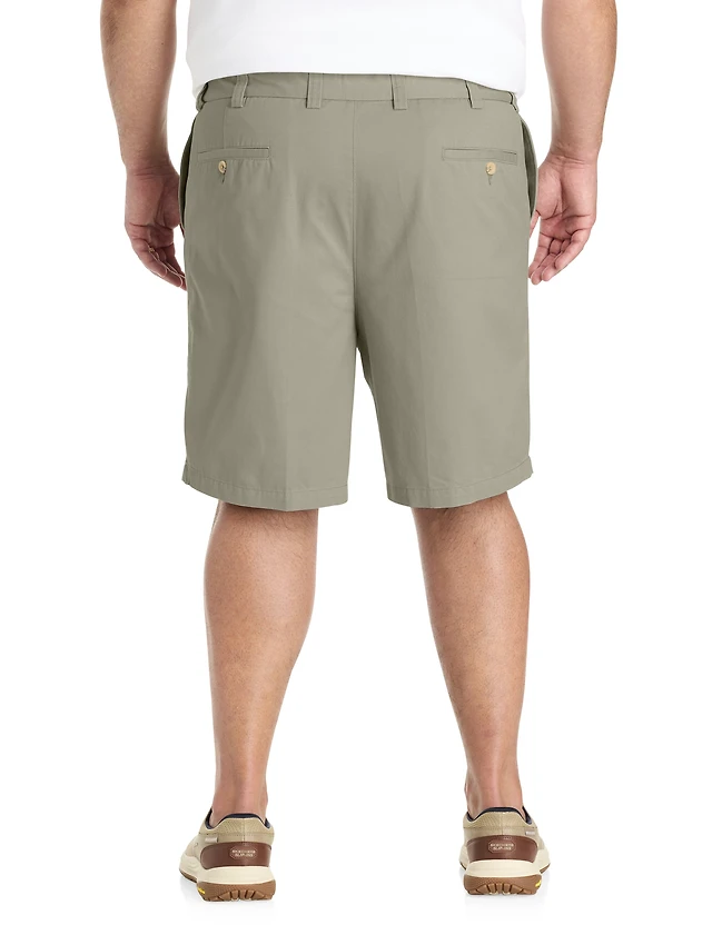 Waist-Relaxer Pleated Cotton Shorts