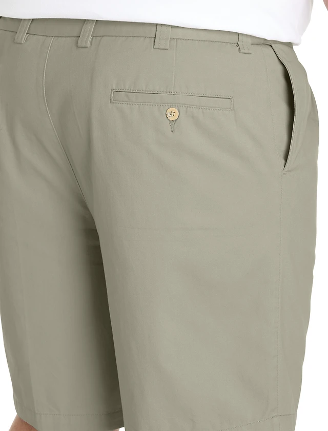 Waist-Relaxer Pleated Cotton Shorts