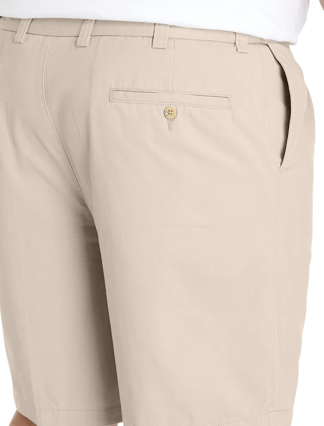 Waist-Relaxer Pleated Cotton Shorts