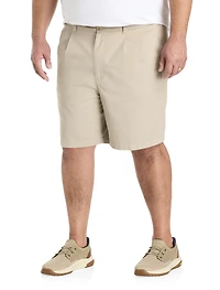 Waist-Relaxer Pleated Cotton Shorts