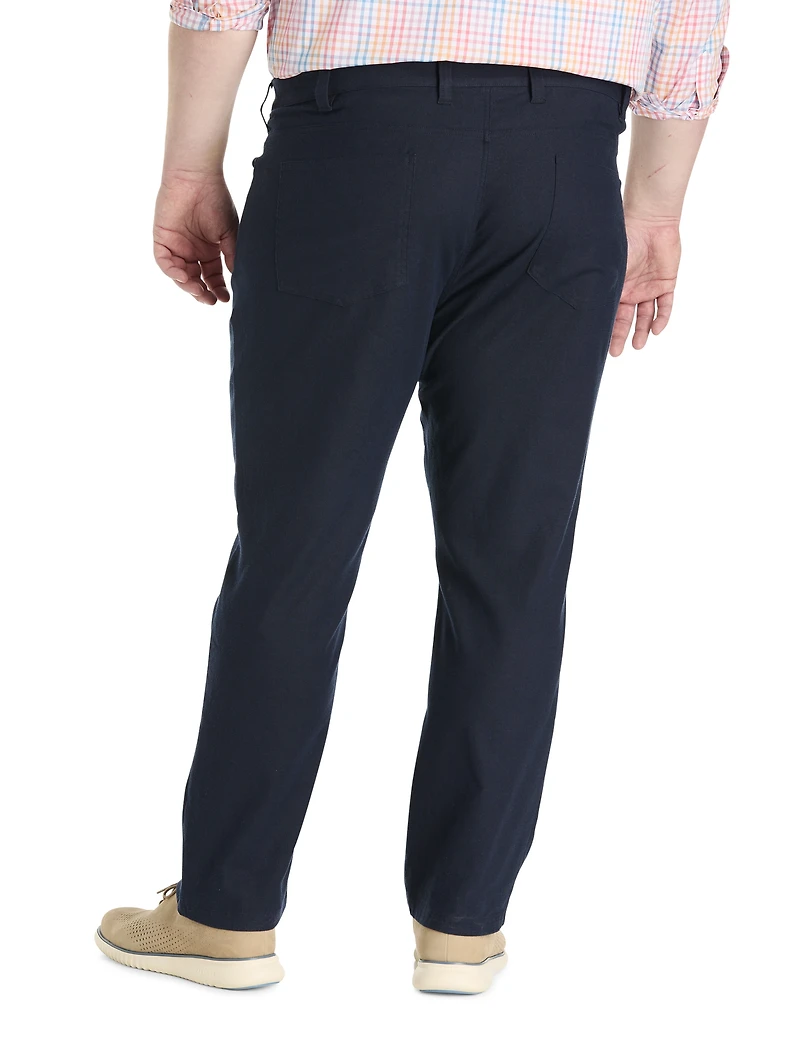 5-Pocket Linen-Blend Tech Pants