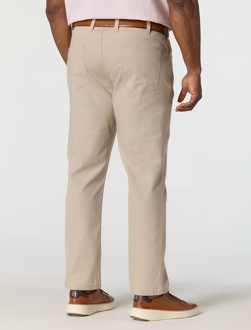 5-Pocket Linen-Blend Tech Pants