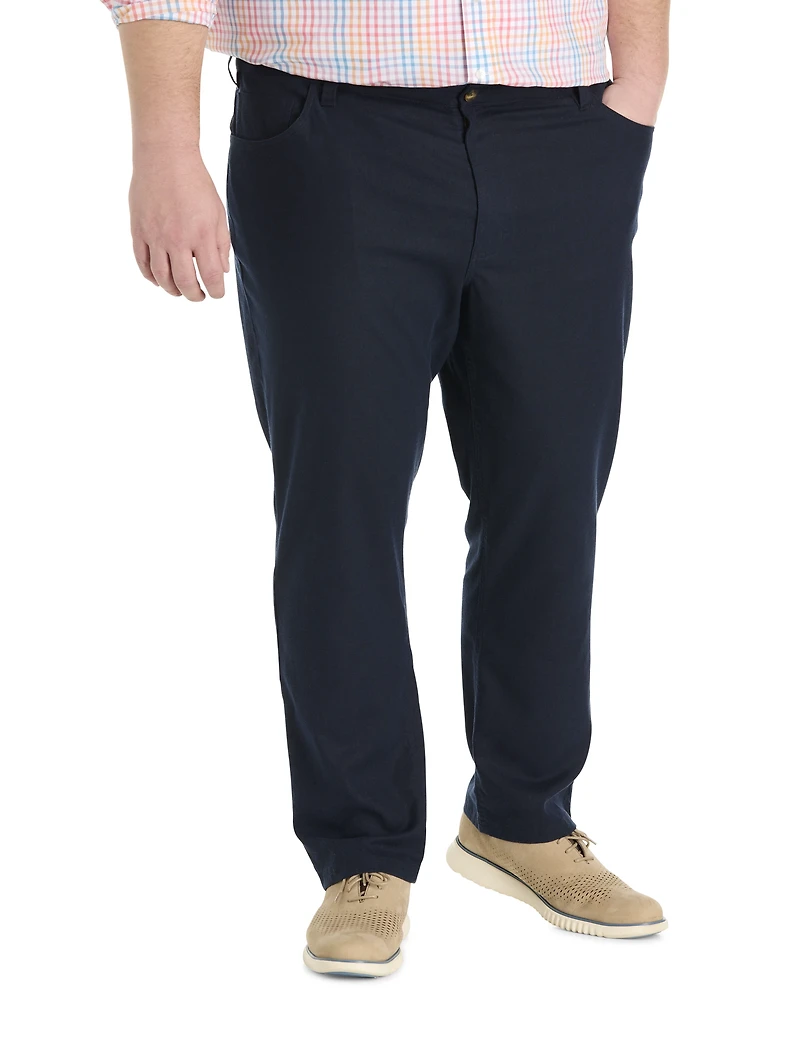 5-Pocket Linen-Blend Tech Pants