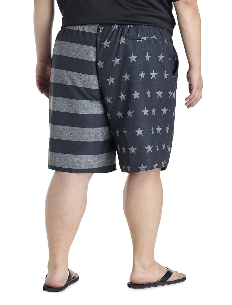 Textured Americana Swim Trunks