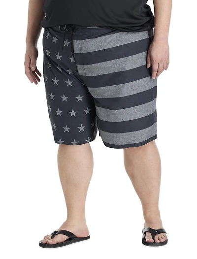 Textured Americana Swim Trunks