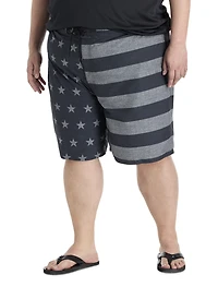 Textured Americana Swim Trunks