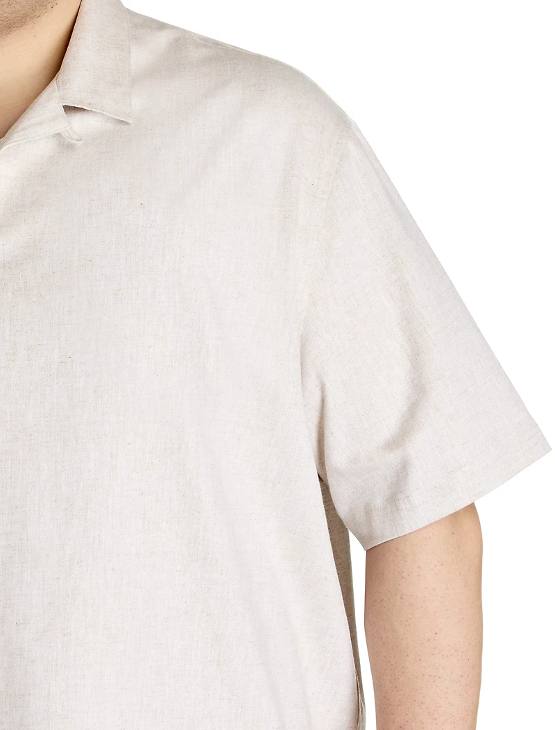 Linen-Blend Sport Shirt