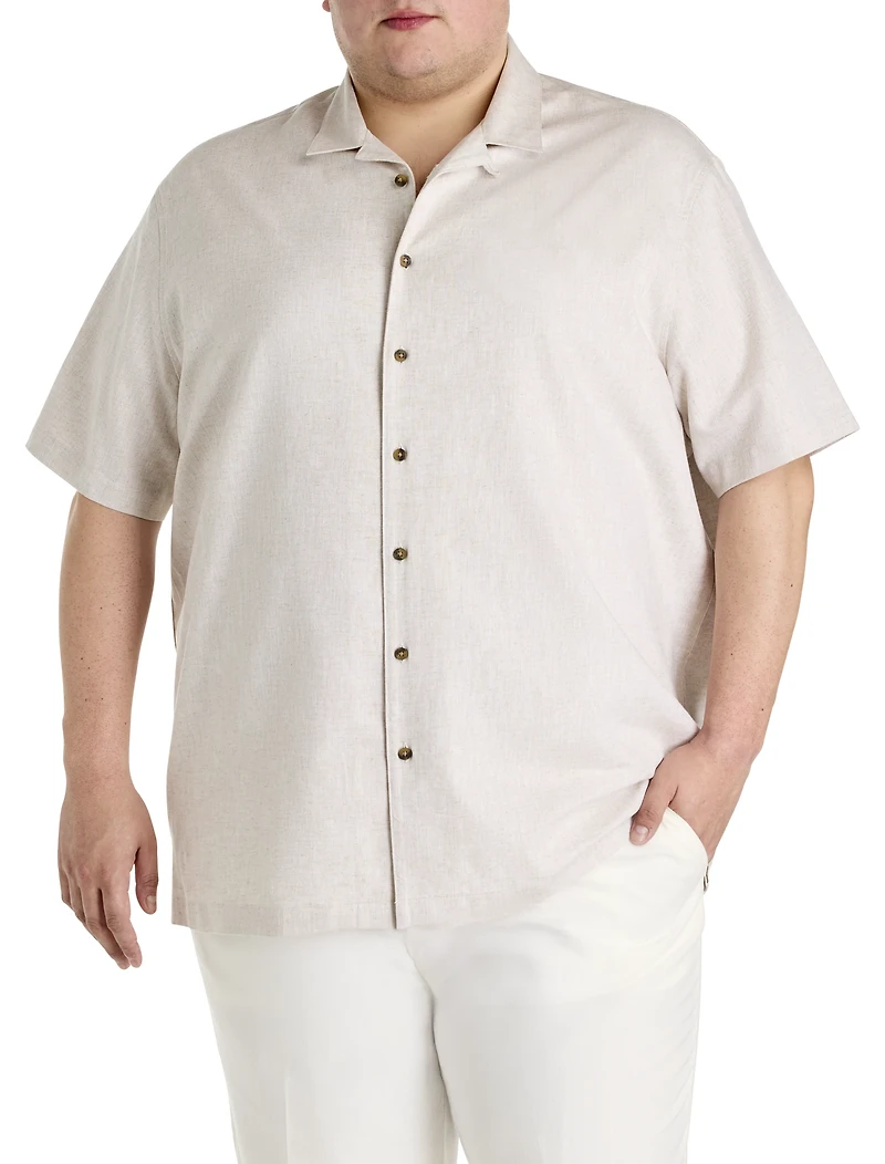 Linen-Blend Sport Shirt