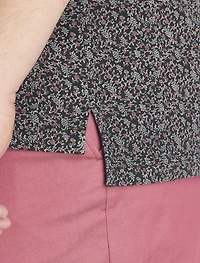 Mini Floral Print Polo Shirt