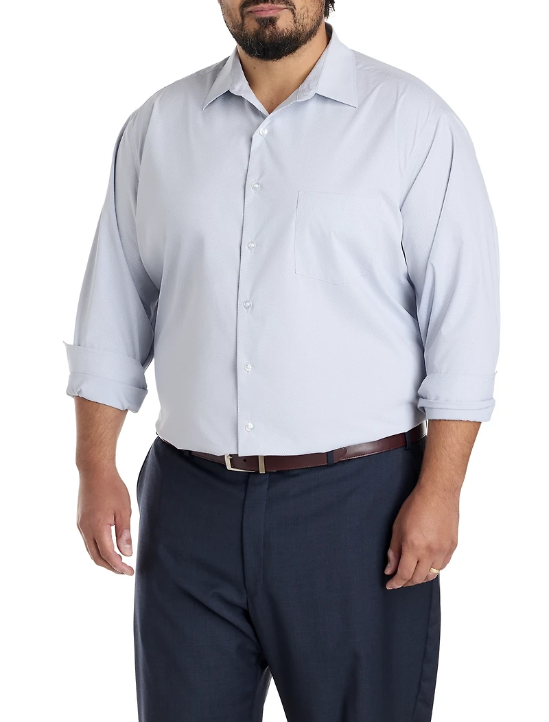 Diamond Patterned Performance Dress Shirt