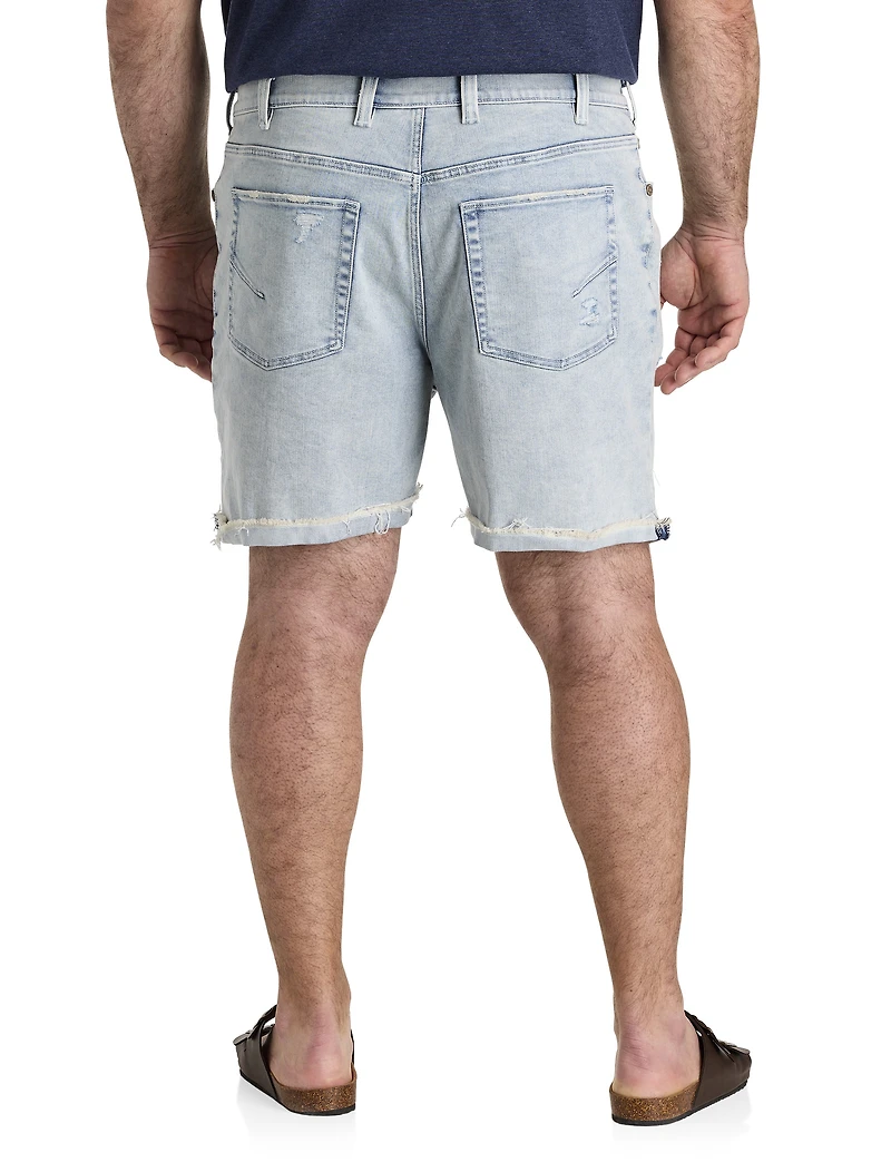 Destructed Athletic-Fit Denim Shorts