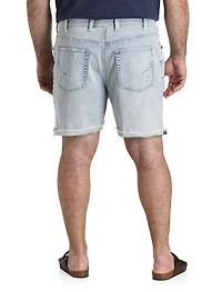 Destructed Athletic-Fit Denim Shorts