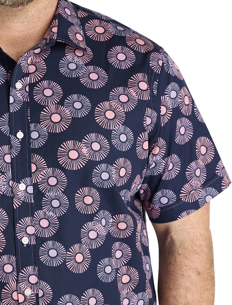 Sunburst Print Sport Shirt