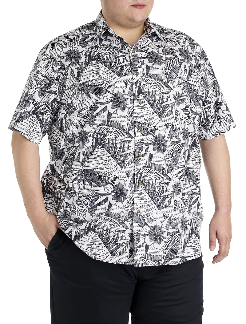 Abstract Floral Sport Shirt