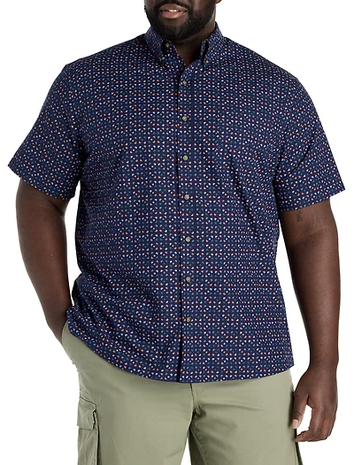 Easy-Care Geometric Print Sport Shirt